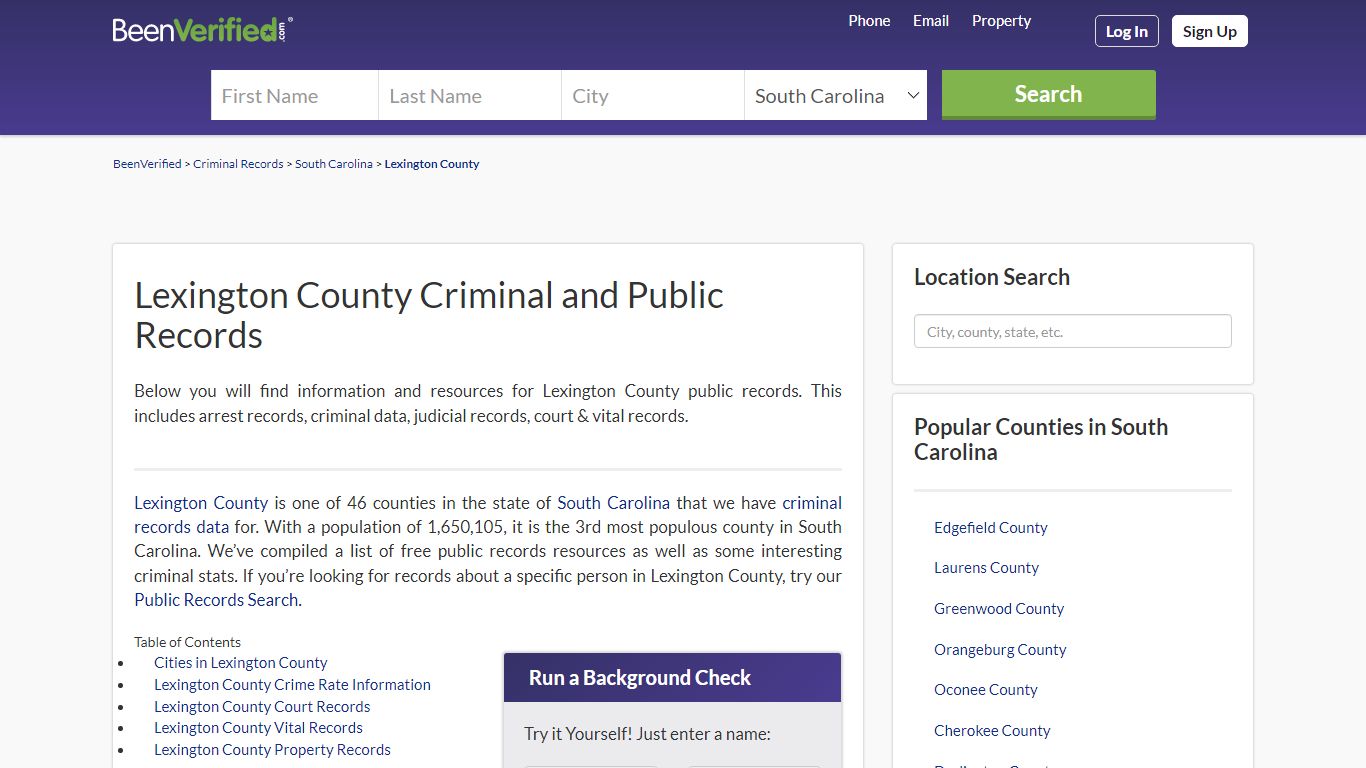Lexington County Criminal and Public Records - BeenVerified